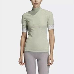 Adidas Stella McCartney Women Small Heat RDY Run Tee Green FK9701 Compression